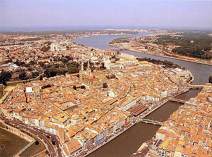 Bayonne vu d'avion